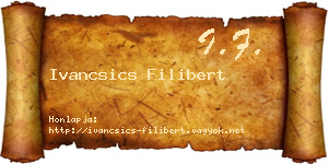 Ivancsics Filibert névjegykártya